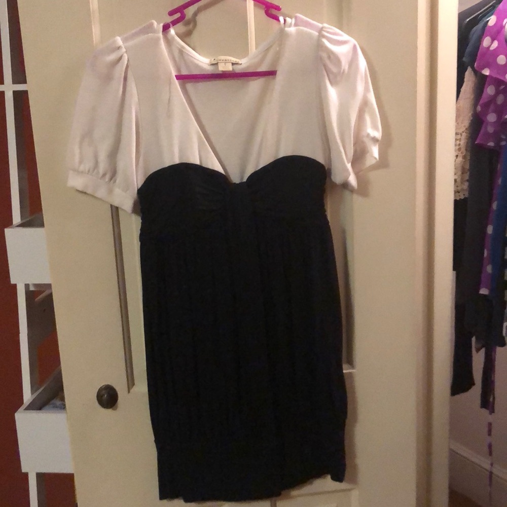 White and black dress